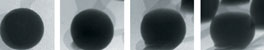 Figure 2. The same BGA solder ball imaged at high magnification at 0, 45, 60 and 75&deg; oblique views with no loss of magnification